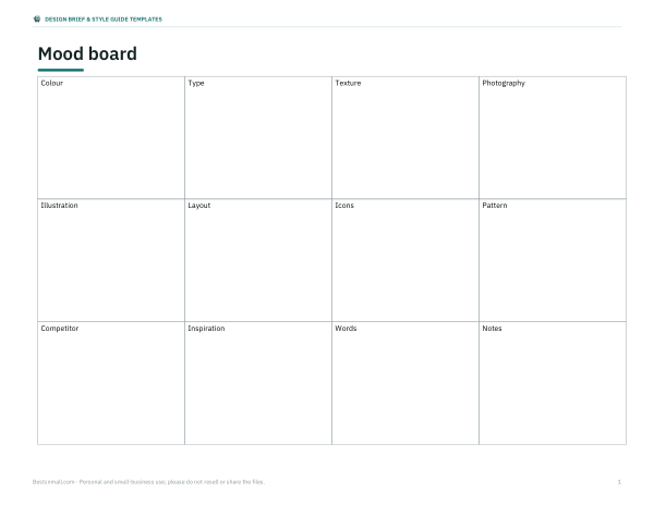 Preview of Printable Mood Board Layout